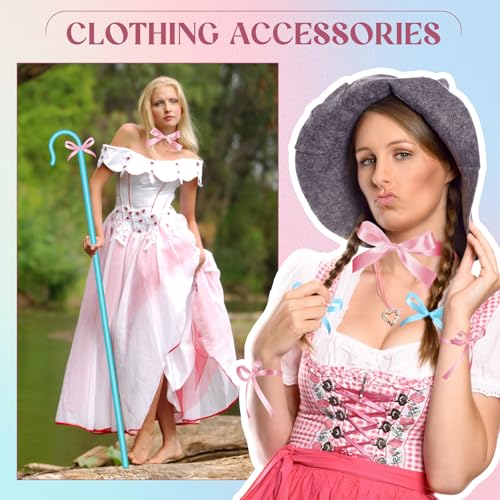 Jiuguva Halloween Costume Accessory Plastic Prop Staff Cane Women's Halloween Shepherd's Crook Costume Set - color: Blue
