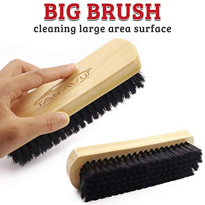 TAKAVU Leather & Upholstery Cleaning Brush Set (Black) - color: Black