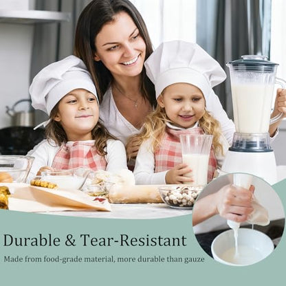 Ninsula 4PCS Nut Milk Bag, Food Grade Nylon Cheese Cloth Bag, Straining Reusable Fine Mesh Strainer for Tea, Yogurt, Juice, Cheese, Soup, Herbs, Vegetable Juice (8"x12"/14"x14"/10"x12"/12"x12")
