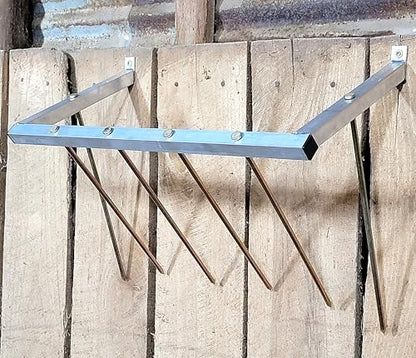 24 Inch Wall Mounted Sheep & Goat Two Flake Hay Feeder USA Texas Made Quality Aluminum