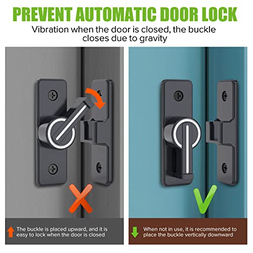 Barn Door Lock Hardware, 90 Degree Flip Latch Privacy Lock, Luminous-2PCS | Heavy Duty Zinc Alloy Sliding Barn Door Latch for Bathroom, Bedroom, Closet, Garage, Shed and Gate - color: Luminous-2PCS