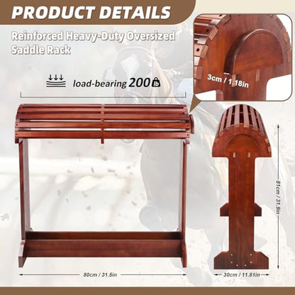 Extra-Large Wood Saddle Rack - Non-Abrasive Design, Bridle Rack & Heavy-Heavy Duty Saddle Stand for Equestrian Homes Horse Tack Room Organization 29.9"x13.8"x30.7 (Walnut) - color: Walnut