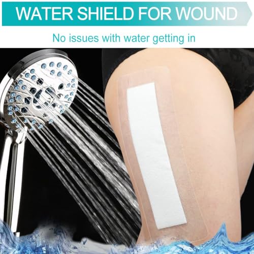 Waterproof Incision Bandages for Knee Replacement Knee Surgery Recovery Shower Cover Large Wound Shower Protector Adheisve Island Dressing Bandaid 4 x 6 Inch (Pack of 14) - size: Waterproof 4"x6", style: Pack of 14