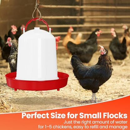 Nexum Heated Chicken Waterer – Durable Winter Poultry Water Dispenser with Handle, Food-Grade Plastic, Easy to Refill & Clean, Keeps Water from Freezing, for Chickens, Ducks & Small Flocks