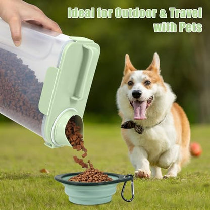 5 Lbs Pet Dog Food Storage Container for Travel Bird Seed Dispenser - Green - color: Pale Green-5L