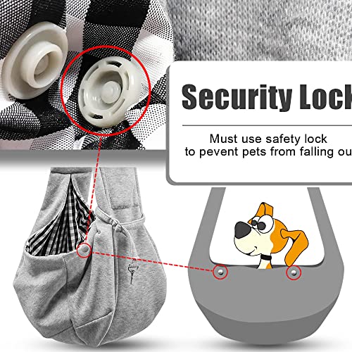 Tomkas Small Dog Cat Sling Carrier Puppy Purse Travel Wrap Soft Crossbody Pet Bag (Gray, M - Classic Pocket & Classic Strap) - color: Gray