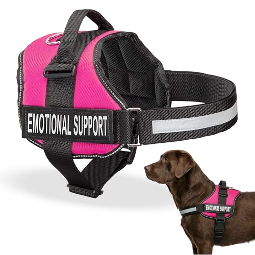 Industrial Puppy Emotional Support Vest Harness, Large 27-33 in, Pink - color: Hot Pink, size: Large, Fits Girth 27-33"
