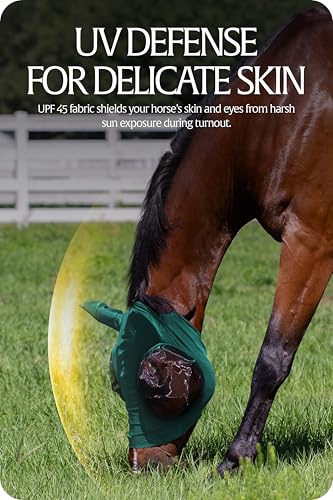 Equinavia Bug Out Horse Fly Mask, Soft Stretch Equine Fly Mask with Ears - color: Turquoise, size: Pony