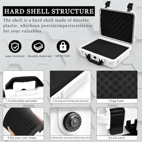 Relaxweex 8.5 x 6.5 x 3.7 Inch Hard Case, Grid Shell, White - color: White, size: 8.5 x 6.5 x 3.7 Inch, style: Grid Shell