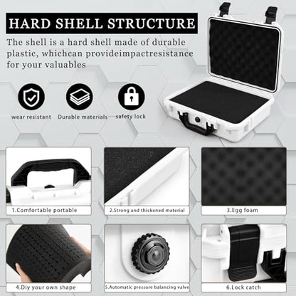 Relaxweex 8.5 x 6.5 x 3.7 Inch Hard Case, Grid Shell, White - color: White, size: 8.5 x 6.5 x 3.7 Inch, style: Grid Shell