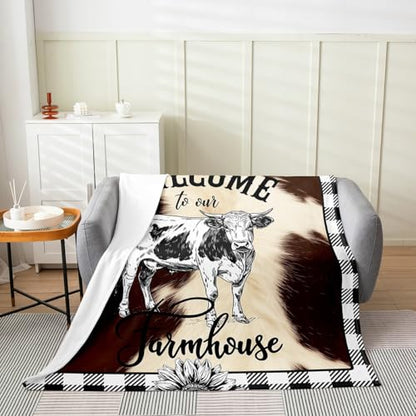 Feelyou Cow Fur Buffalo Bed Blanket Twin 60" x80 Kids All Season - color: Multi 11, size: Twin