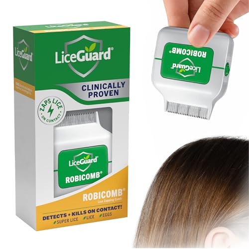 LiceGuard RobiComb Electronic Head Lice Comb, Gentle Lice Treatment | For Kids & Adults, Zapping Nit Comb Detects & Kills Infestation in Thick, Fine & Curly Hair, Microcharge Technology