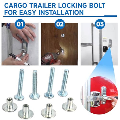 Fuoequl Trailer Hasp Bolt Kit, Trailer Hasp Bolt Style - style: Trailer Hasp Bolt