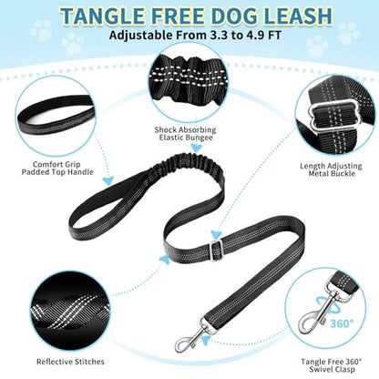 SlowTon No Pull Small Dog Harness and Leash Set with Front Clip | Soft Padded, Neck & Chest Adjustable, Lightweight, Anti-Twist, Puppy Vest Harness Pet Lead Combo for Small Medium Dog, B, XS - color: Black, size: X-Small
