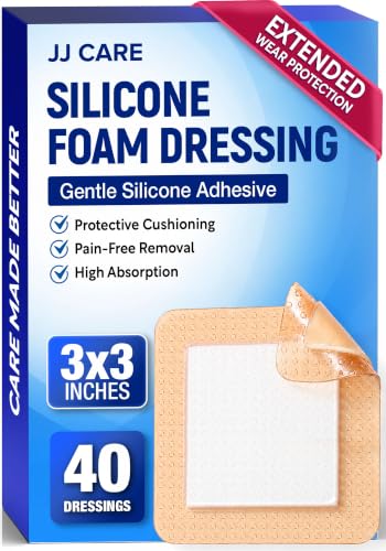 40Pcs Silicone Foam Dressing | 3x3 Bed Sore Bandages | Wound Care FSA&HSA - size: 3x3 40ct