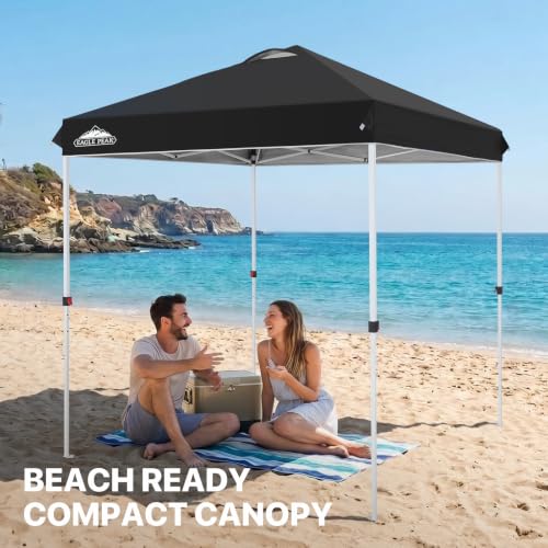 EAGLE PEAK 6.6x6.6 Pop Up Canopy Tent Easy Up Canopy Outdoor, Black - color: Black, size: 6.6x6.6