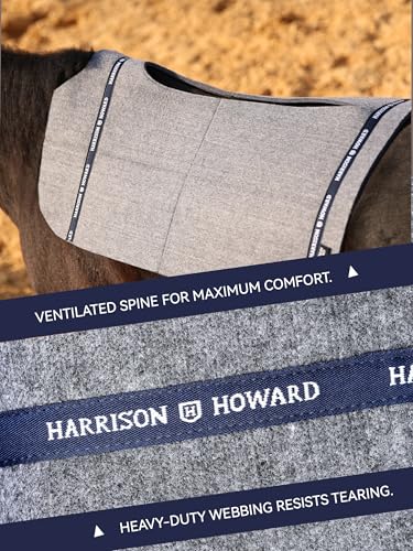 Harrison Howard Western Saddle Pad Liner, Thin Wool Felt Under Pad with Spine Cutout, Shock Absorbing Sweat Barrier - color: Gray, size: 32"Lx32"W-5mm Thick