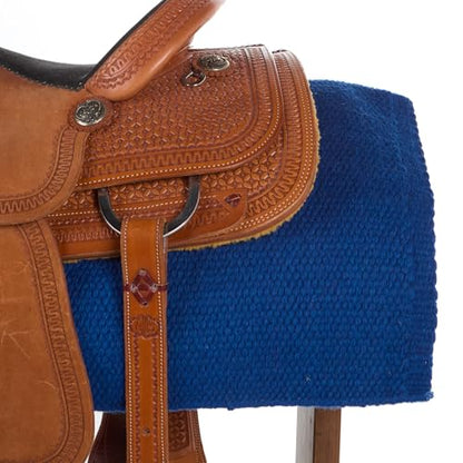 Mayatex San Juan Solid Saddle Blanket - color: Blue, size: 36 x 34-Inch