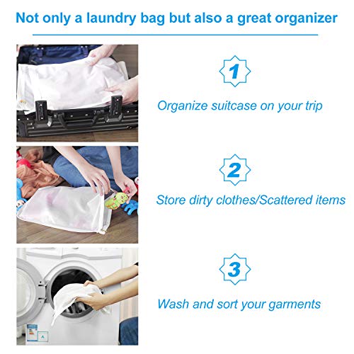 GOGOODA 2 Pack Delicates Laundry Bags, Fine Mesh Wash Bag with Hanging Loop - size: 2 Set(2 Large)