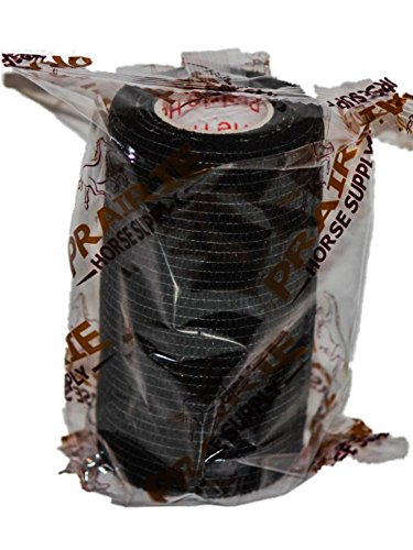 2 Inch Self Adhesive Bandage Wrap & Athletic Tape - 6Pk, Black - color: Black, size: 6 Rolls
