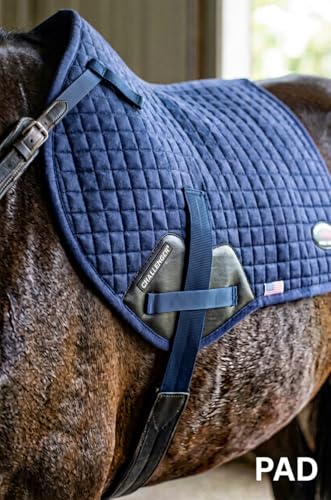 Horse Contoured English Quilted Lightweight All-Purpose Saddle Pad 72TS34 - color: Navy