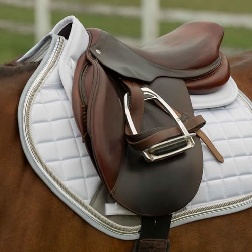 Equinavia Copenhagen Stay Put All Purpose Saddle Pad | Horse - color: White/Slate Grey, size: Pony