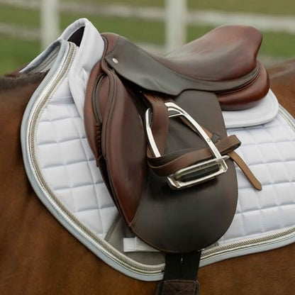 Equinavia Copenhagen Stay Put All Purpose Saddle Pad | Horse - color: White/Slate Grey, size: Pony