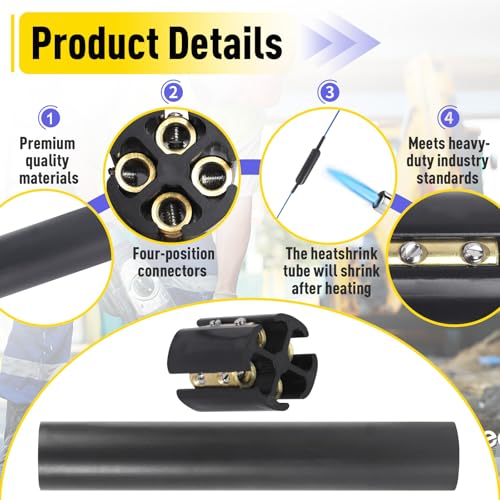 2 Sets Underground Wire Splice Kit for 14/3 to 8/3 Range Direct Burial Uf Wire Handle up to 600 Volts Maximum, Includes Splice Connectors and Heat, Shrink Tubing Electrical Cables - size: 2Pack