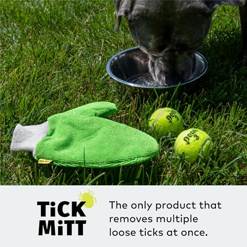 TiCK MiTT Green Tick Removal Glove: Gently Remove Ticks from Humans & Pets - Chemical-Free, Durable, Portable, Easy to Use Tick Management Tool for Outdoor Adventures & Everyday Use - color: Green