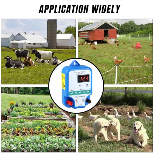 Electric Fence Charger - Multi-Powered, 12 kV 3 Joules High-Power Output Energizer with LED Display, Repels Large Wildlife - Ideal for Livestock, Pet, Poultry, Gardens, Orchards Protection
