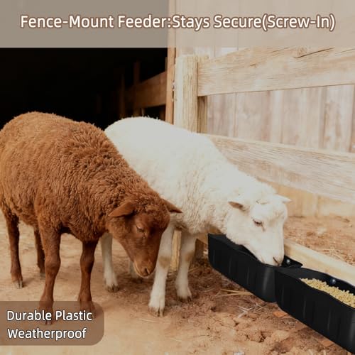 Chicken Feeder Waterer,Hanging Goat Feeders,Feed Trough 3.5 Quart 3 Pack,Hanging Fence Feed Trough for Poultry Livestock,Black - color: Black, size: 3.5 Quart (3 Pack)
