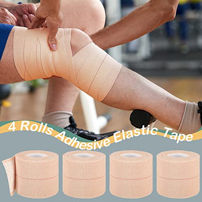BBTO 4 Rolls Elastic Adhesive Tape Bandage, 5 Yard, 2 Inch - size: 2 Inch in Width