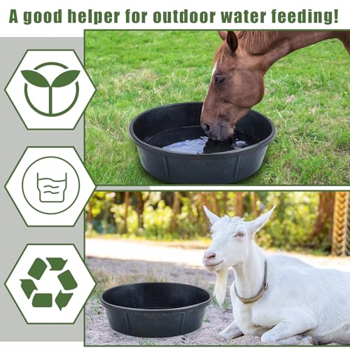 Sadnyy 5 Pcs 12 Quart/ 3 Gallon Rubber Feeder PanUtility Horse Feed Bucket - size: 12 Quart/ 3 Gallon