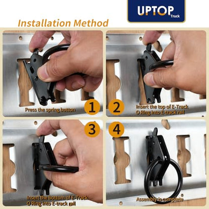 UPTOP Heavy-Duty Steel O-Ring 4500Lbs Break Strength - E Track Accessories Tie-Down Anchors for E-Track Tie-Down System，Secure Motorcycles, Cargo Loads, Bikes in Trailers, Pickups, Vans, Trucks 10PCS