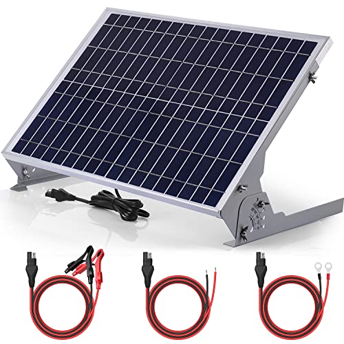 SUNER POWER 30W 12V Solar Battery Charger Maintainer, Built-in Smart MPPT Charge Controller, Adjustable Mount Bracket, Waterproof 30 Watt Solar Panel Kits for Car Automotive Boat Marine RV Trailer - size: 30W Pro