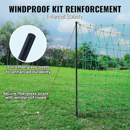 VEVOR Electric Fence Netting 42" H X 164' L PE Net Fencing | Utility Portable Mesh for Goats, Sheep, Lambs, Deer, Hogs, Dogs, for Farms and Ranches, with Posts and Double-Spiked Stakes - size: 42"H x 164'L, style: Livestock