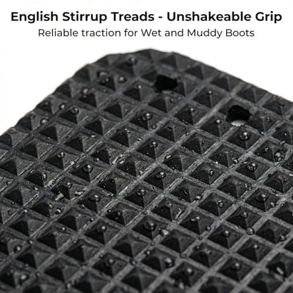 English Stirrup Pads Non Slip Rubber Treads with Shock Absorption Saddle-Safe Wrap Around Stirrup Iron Pads Horse Riding Gear for Safety Stirrups Jumping & Trail Riding 4.75"-1 Pair