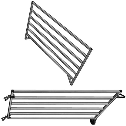 Aluminum 5 FT X 5 FT 6 Rail 40" Wall-Mounted ADD-ON Sheep & Goat STALL KIT Pen