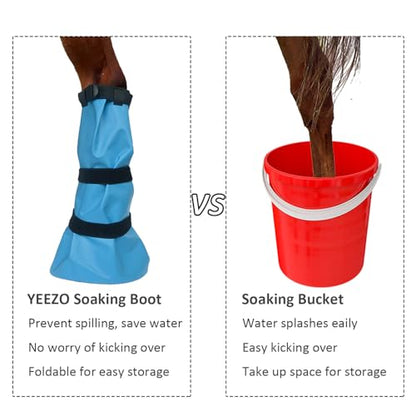 yeezo Hoof Soaking Boot Horse Soaker Hooves Treatment Bag with EVA Pad 1 Pair - color: Blue