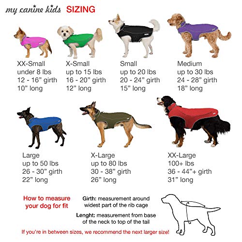 Jacket for All Dogs, Fleece-Lined, Waterproof Doggie Vest, Reflective Pet Parka (2200) (Medium, Black) - color: Black, size: Medium