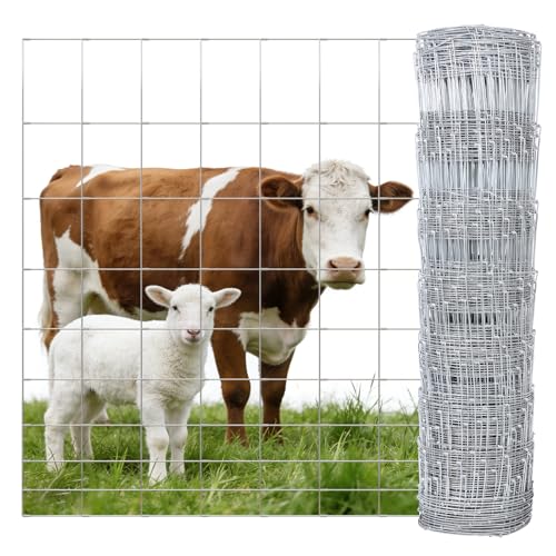Cattle Panel 4ft x 328ft 14 Gauge Heavy Duty Galvanized Woven Wire Fence - size: 14ga 4x328ft