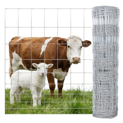 Cattle Panel 4ft x 328ft 14 Gauge Heavy Duty Galvanized Woven Wire Fence - size: 14ga 4x328ft