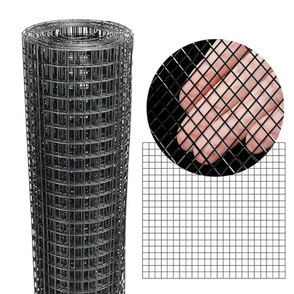 Black Hardware Cloth 8'' x 20' PVC Steel Vinyl Coated 1/2 inch Galvanized Wire Mesh Roll (19 GA) Chicken Wire Fence Roll, for coop Fences,Screen mesh, Rabbit/Snake Fences, Poultry enclosures, etc. - color: 19(GA)-1/2inch, size: 8In x 20Ft