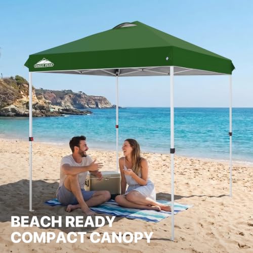 EAGLE PEAK 6.6x6.6 Pop Up Canopy Tent Easy Up Canopy Outdoor, Green - color: Green, size: 6.6x6.6