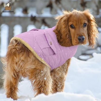Queenmore XS Warm Dog Coat Winter Thick Quilting Cold Weather Puffer Vest - color: Lilac, size: X-Small