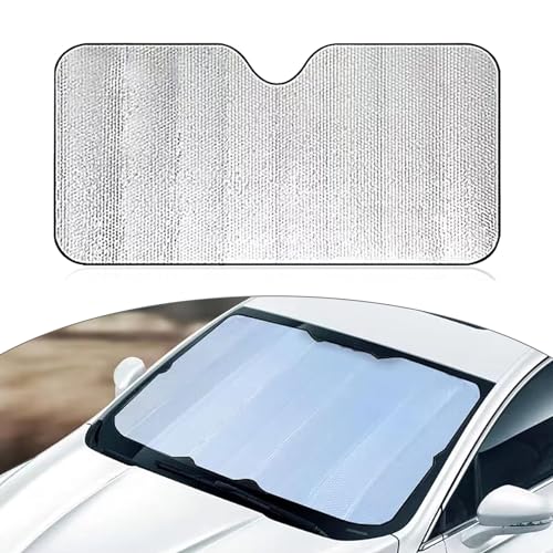 2025 Windshield Sunshade, Front Window Foldable Shield, Front Windshield Sunscreen Heat Shield, Auto Sun Visor Heat Protection, UV Rays Blocker (55 x 27.5 Inch)