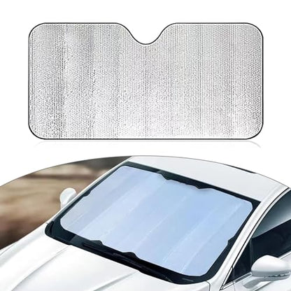 2025 Windshield Sunshade, Front Window Foldable Shield, Front Windshield Sunscreen Heat Shield, Auto Sun Visor Heat Protection, UV Rays Blocker (55 x 27.5 Inch)