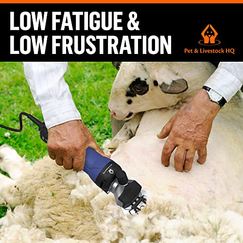 Sheep Shears Electric Clippers 2500RPM, 6-Speed Control - Heavy Duty Livestock Grooming Kit for Sheep, Goats, Alpacas, Llamas - Case, Low Vibration, 18.3ft Cord (2 Blades Included) - size: 2 Blades Included