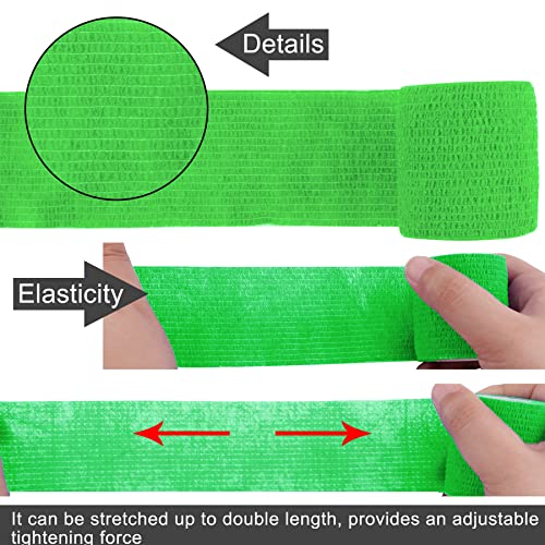 BQTQ 40 Rolls Self Adhesive Bandage Wrap 2 inch Self Adherent Tapes(Green) - color: Neon Green, size: 2 Inch