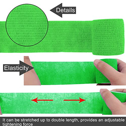 BQTQ 40 Rolls Self Adhesive Bandage Wrap 2 inch Self Adherent Tapes(Green) - color: Neon Green, size: 2 Inch